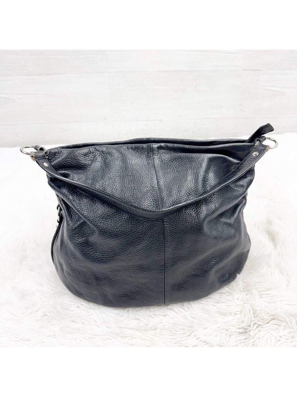 Furla Black Slouchy Hobo Leather Handbag
